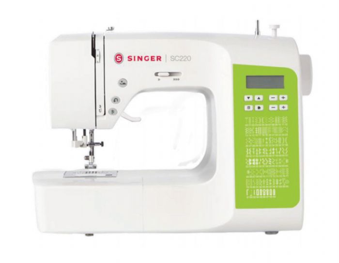 Macchina per cucire elettronica Singer SC220 + Piedino Tagliacuci + Kit 15 piedini + Set cucito omaggio